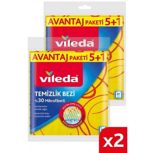 Vileda 30% Mikrofiber Temizlik Bezi 5 li x 2 Adet     