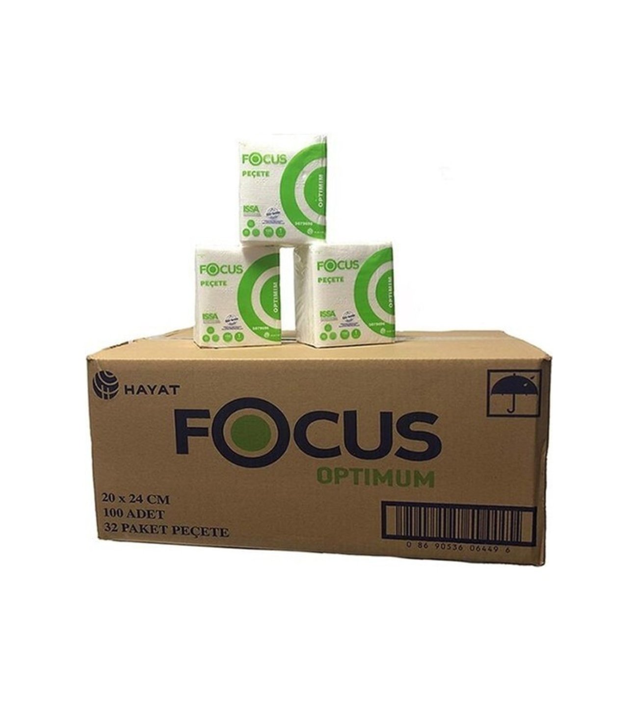 Focus Servis Peçete Kare Peçete 100 Lü 32 Paket 20x24 Cm