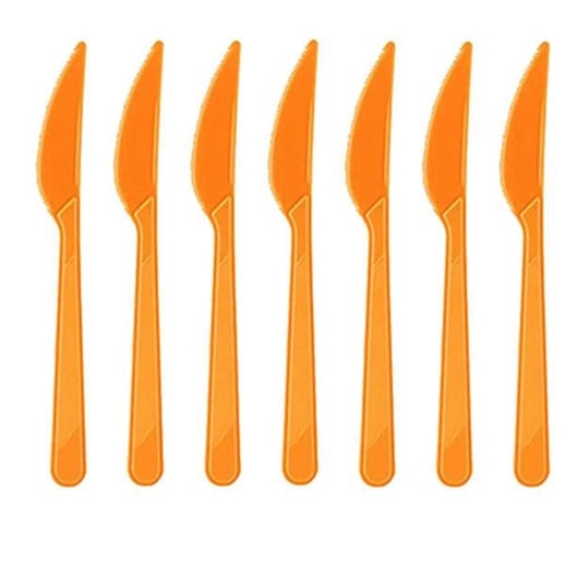 Turuncu Plastik Bıçak - 10 Adet