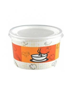 16 oz Karton Çorba Kasesi Kapaklı Set 25 li