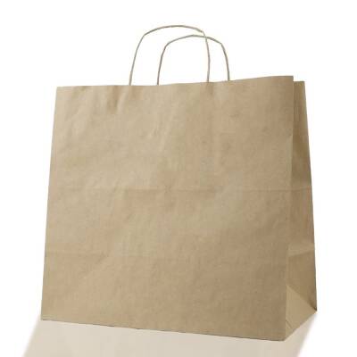 Burgu Saplı Kraft Çanta 32x28x16 Cm