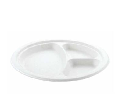 3 Bölmeli Ekolojik Karton Tabak 26 Cm 100 lü