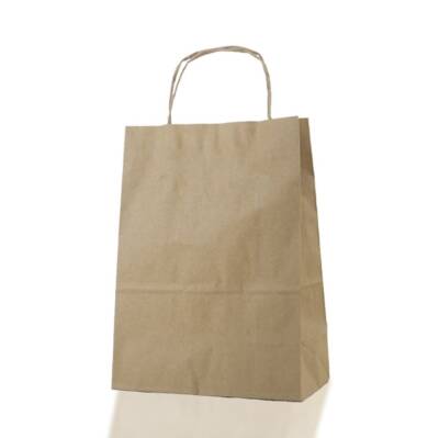 Burgu Saplı Kraft Çanta 19x24x10 Cm