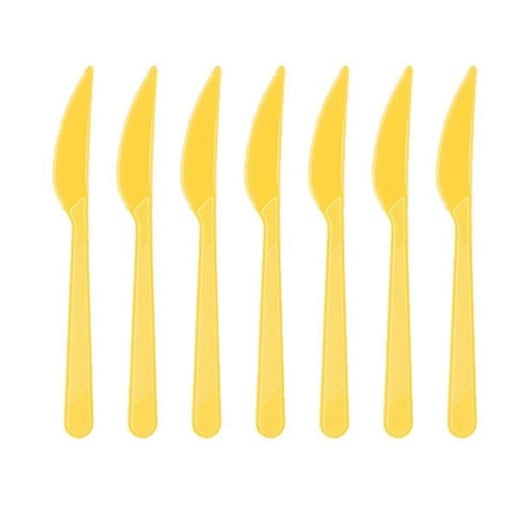 Sarı Plastik Bıçak - 10 Adet