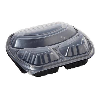 3 Bölmeli Yemek Kabı Seti (Sıcağa Dayanıklı) 100 lü