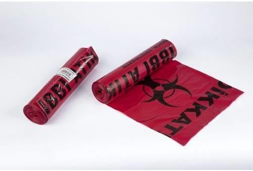 Tıbbi Atık Poşeti orta Boy 55/60cm 600 gr - Tıbbi Çöp Torbası 10 lu