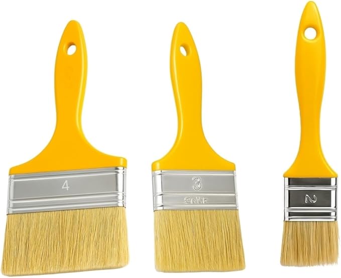 3’lü Kestirme Boya Fırçası Seti – Plastik Saplı, Sentetik Kıllı, Duvar, Ahşap ve Hobi Boyaları İçin Uygun Fırça Seti (No: 2-3-4)